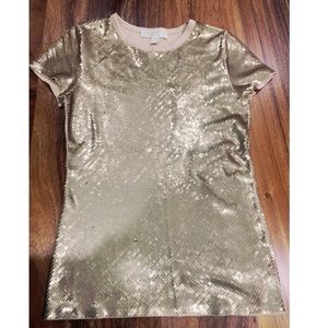 Micheal Kors Small Sequin gold top
